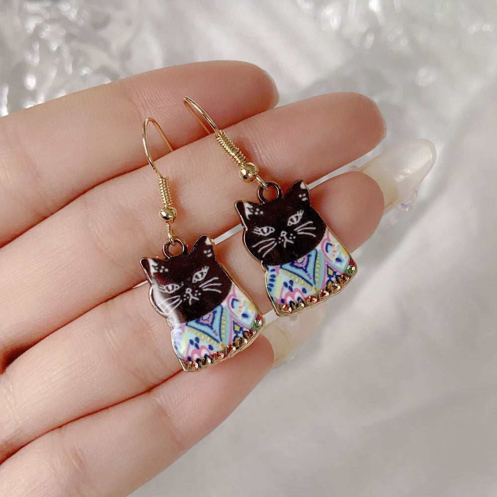 Acrylic cartoon cat earrings (Minimo de compra 2) MYA-YiD035