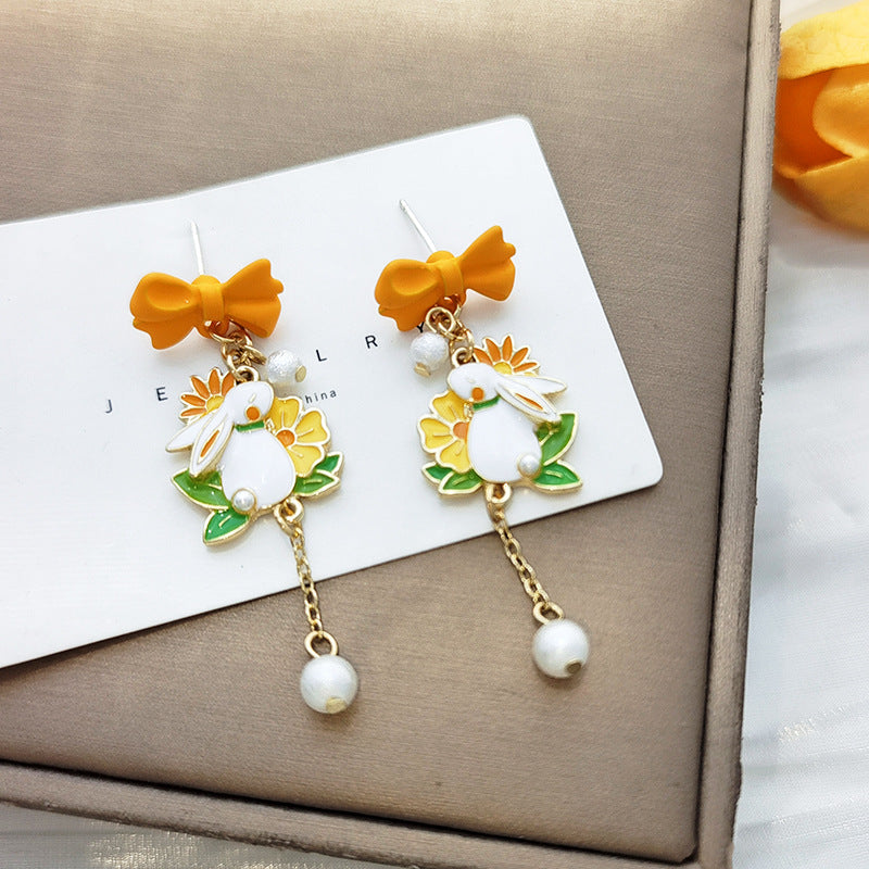 Alloy Bow Rabbit Earrings MIC-BLD102