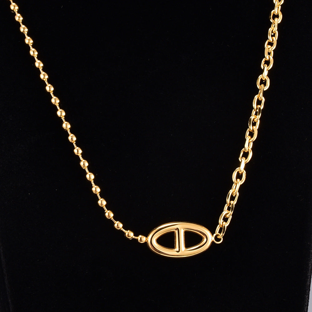 Gold Plated Titanium Short Clavicle Chain MYA-YiS001