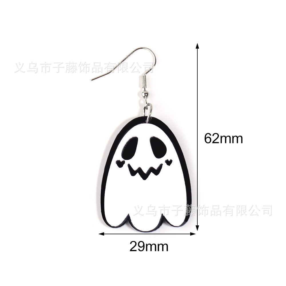 Acrylic Halloween Ghost Earrings (Minimo de Compra 2) MYA-ZiT002