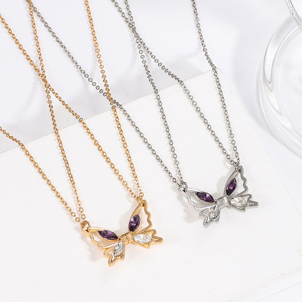 Alloy popular butterfly necklace MIC-MiaoY046