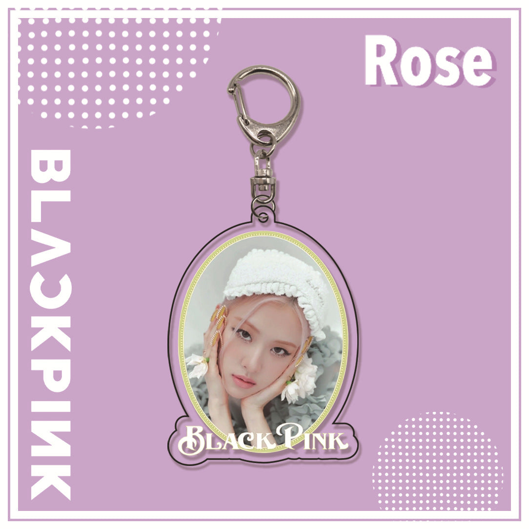 Acrylic pink ink double-sided blackpink keychain (Minimo de Compra 2)  MYA-ManM010