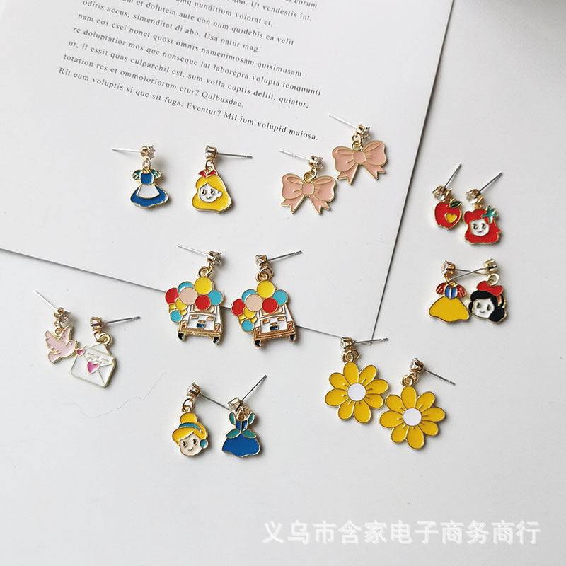 Alloy Escaping Princess Earrings (Minimo de Compra 2) MIC-HanJ004