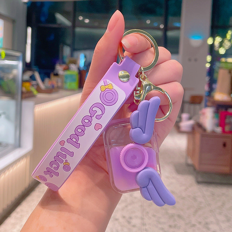 Keychains For Backpacks Floating Camera Quicksand Bottle Key Chain School Bag Ornament Doll MOQ≥2 MIC-YDao027