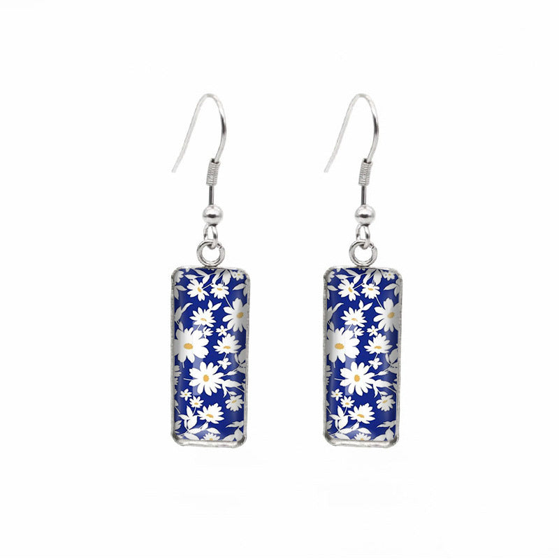 earrings stainless steel chrysanthemum square Minimo de compra 2 xiangl017