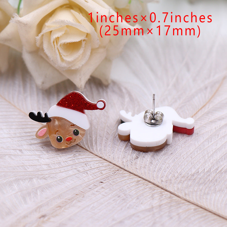 Acrylic Christmas Deer Cute Earrings (Minimo de compra 5) MYA-XiaoY057