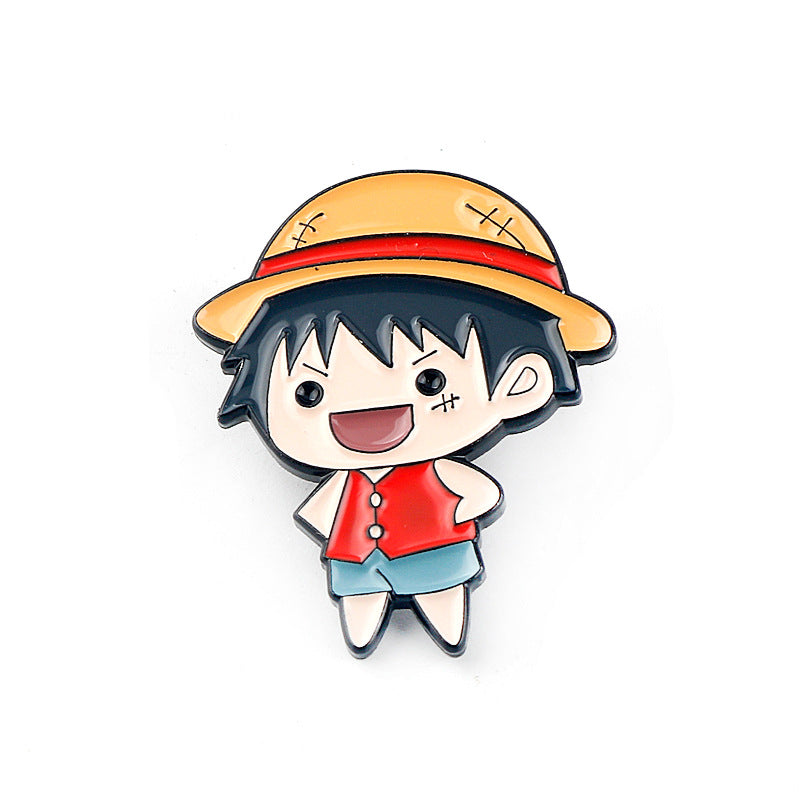 Alloy Pirate King Q-version cartoon brooch MIC-AiWen031