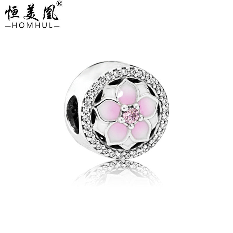 Peach Blossom Lacquer Alloy Beaded Bracelet Accessories JiaR006