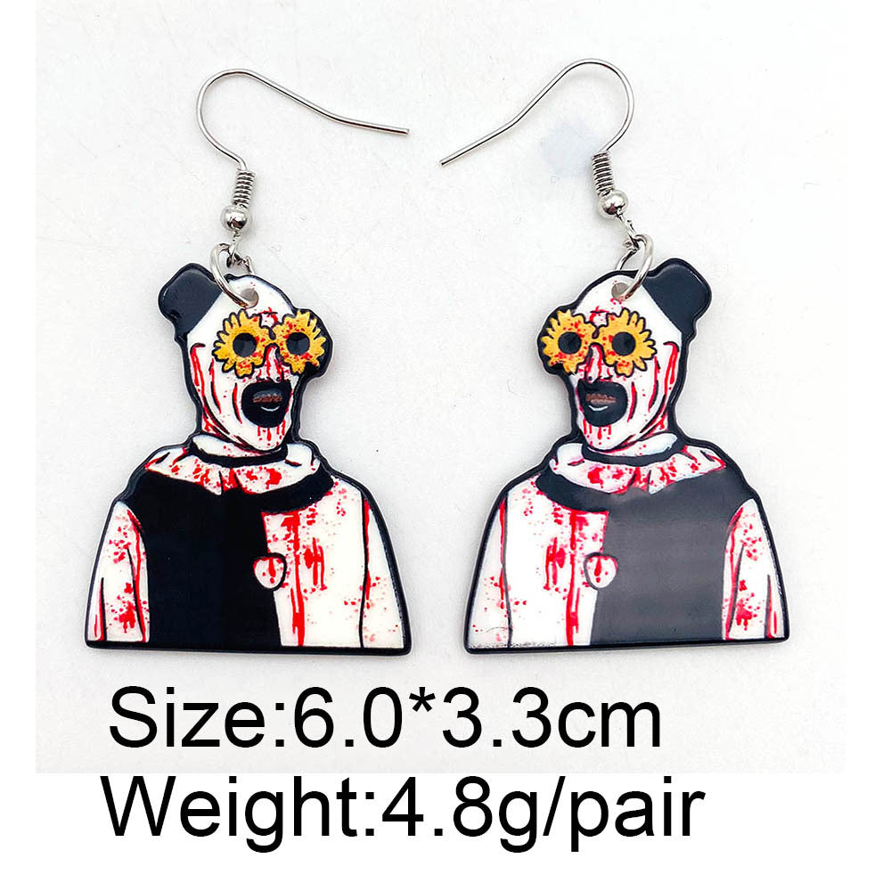 Acrylic Halloween Terror Eye Beads Ear Studs (Minimo de Compra 2) MIC-ChenY017