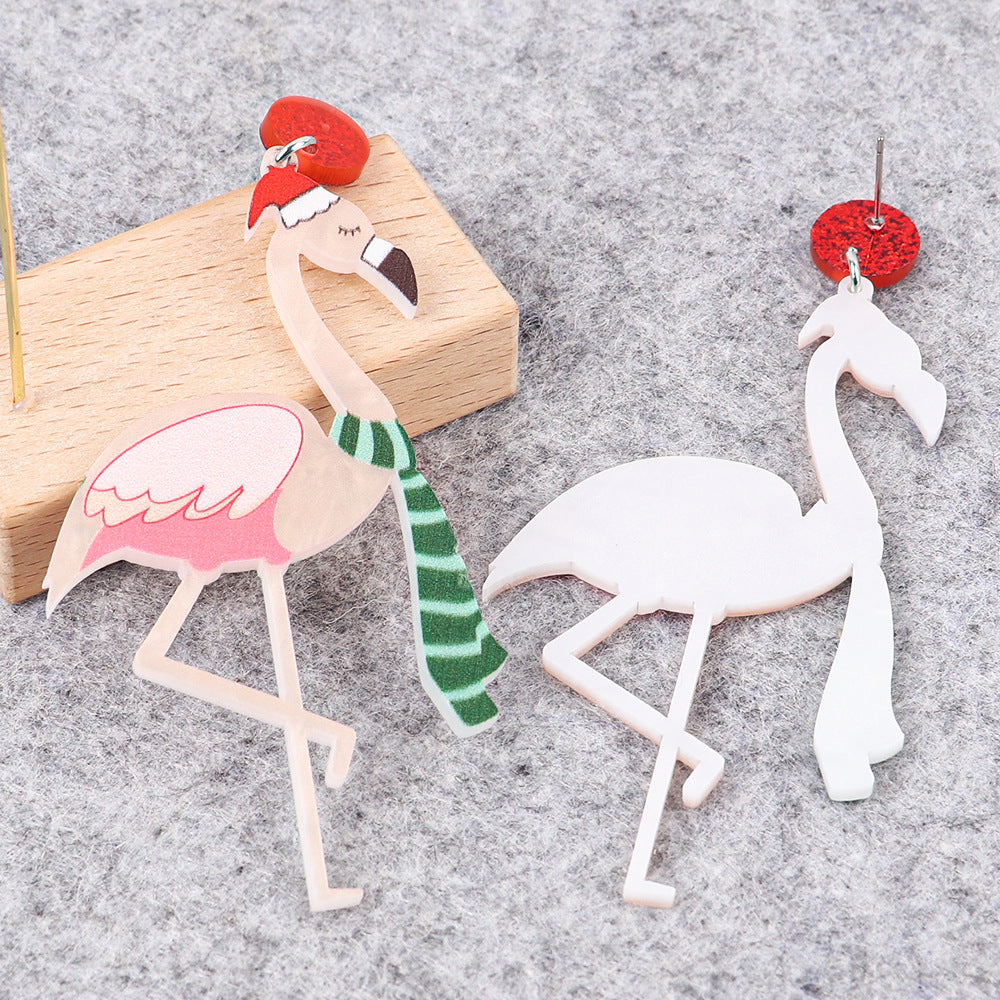 Acrylic Flamingo Colorful Earrings MIC-ChouD009