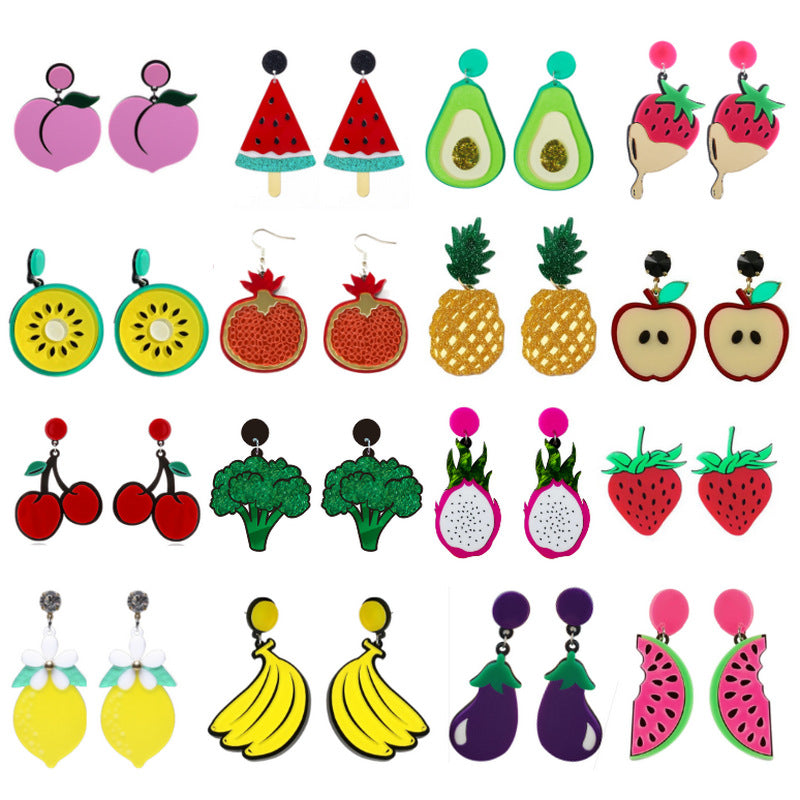 Acrylic Fruit and Vegetable Earrings MYA-XueP080