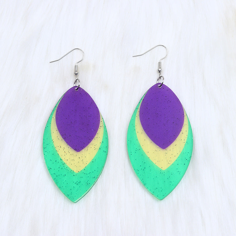 Acrylic water drop shaped minimalist earrings MYA-DuA075