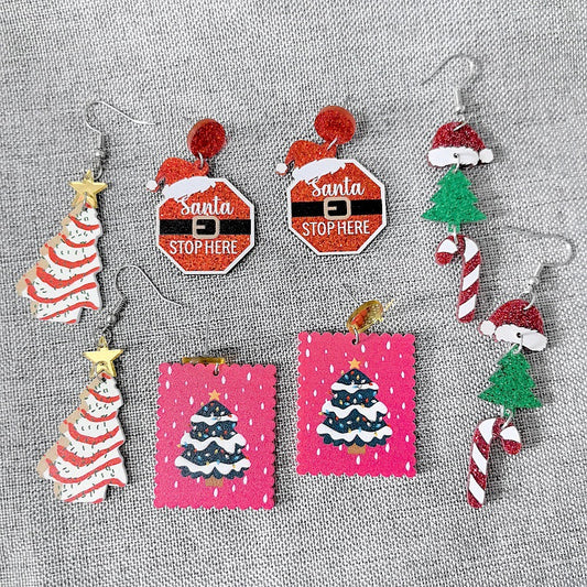 Acrylic Christmas hat bell earrings MIC-XueP179