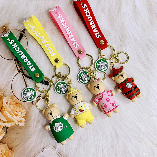 Cartoon PVC Cute Bear Keychain (F) DMF007