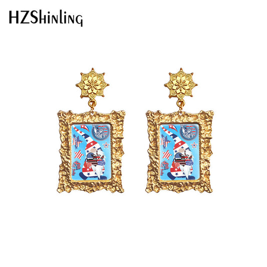 Alloy American Independence Day Earrings (Minimo de compra 5) MYA-XiangL059