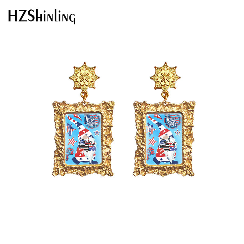 Alloy American Independence Day Earrings (Minimo de compra 5) MYA-XiangL059