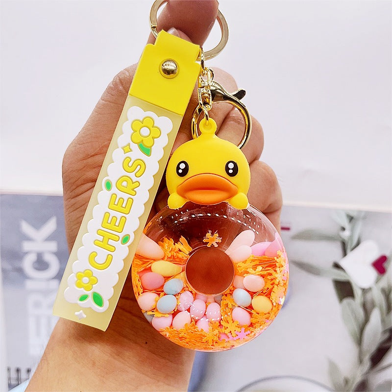 PVC cartoon floating oil keychain MYA-DMF013