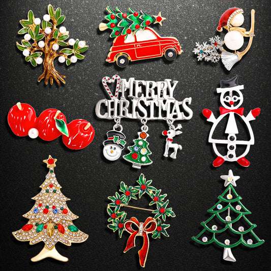 Alloy Snowman Christmas Tree brooch (Minimo de Compra 5) MYA-YiN024