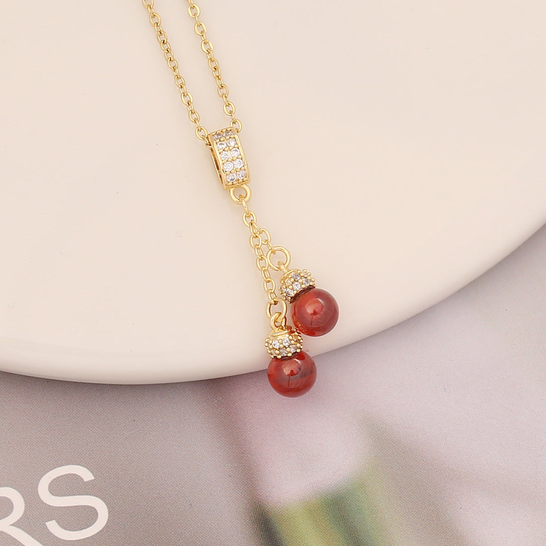 Necklaces Copper Zircon Stainless Steel Red Heart Maple Leaf BingM026