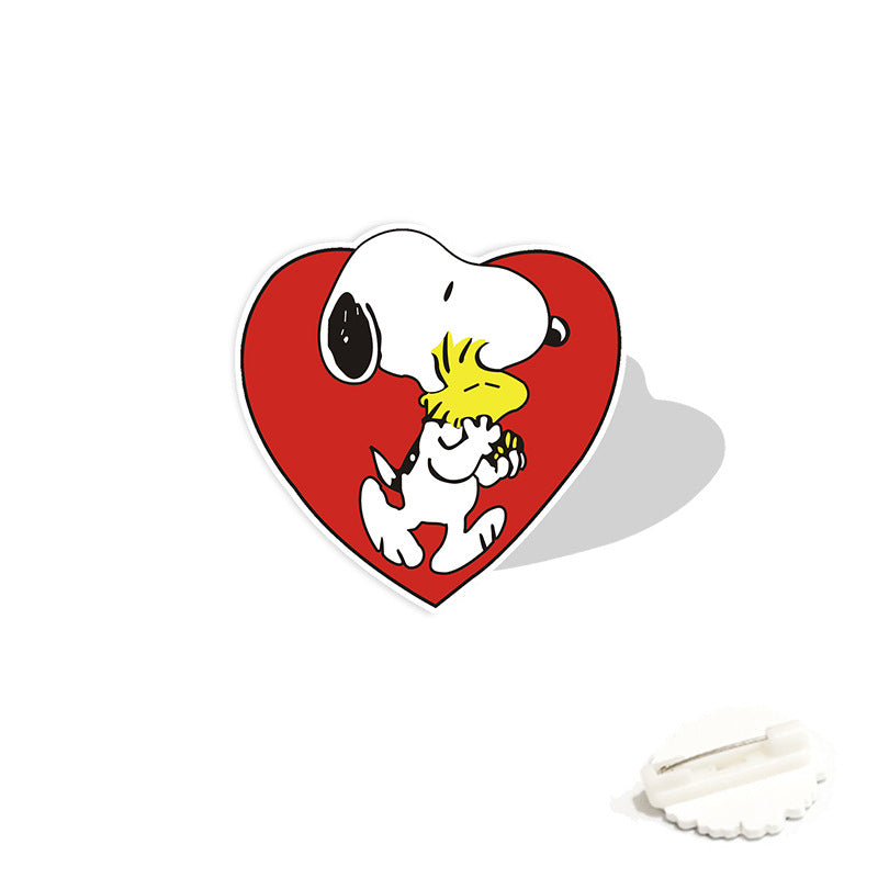 Acrylic cartoon cute Snoopy brooch (Minimo de compra 2) MIC-WeiJ003