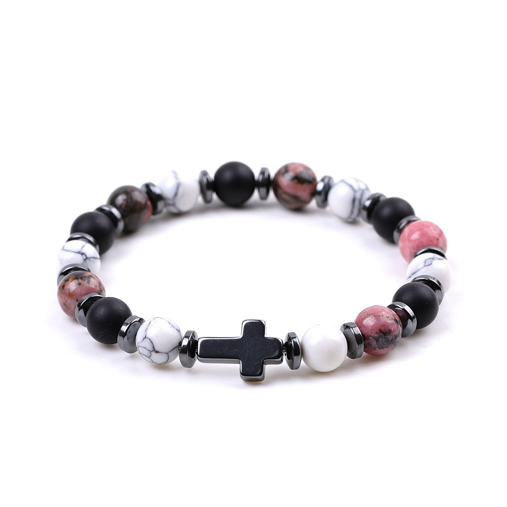 Alloy black magnetic long cross bracelet MIC-XiuH018