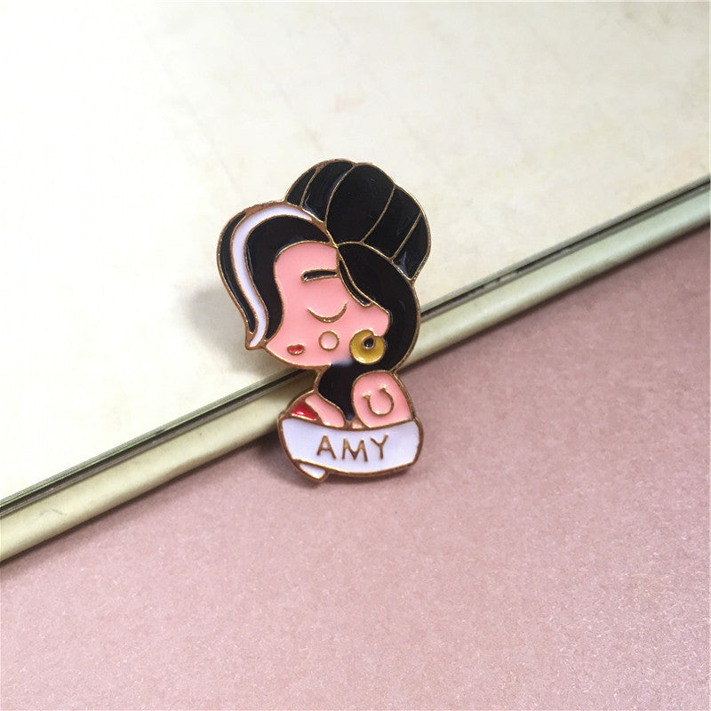 Alloy Korean girl brooch (Minimo de Compra 2)  MIC-ChenR005