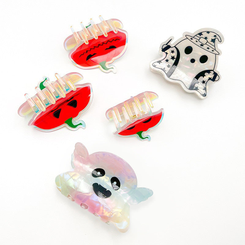 Plastic Halloween Ghost Hair Clip (Minimo de Compra 10) MIC-HangX003