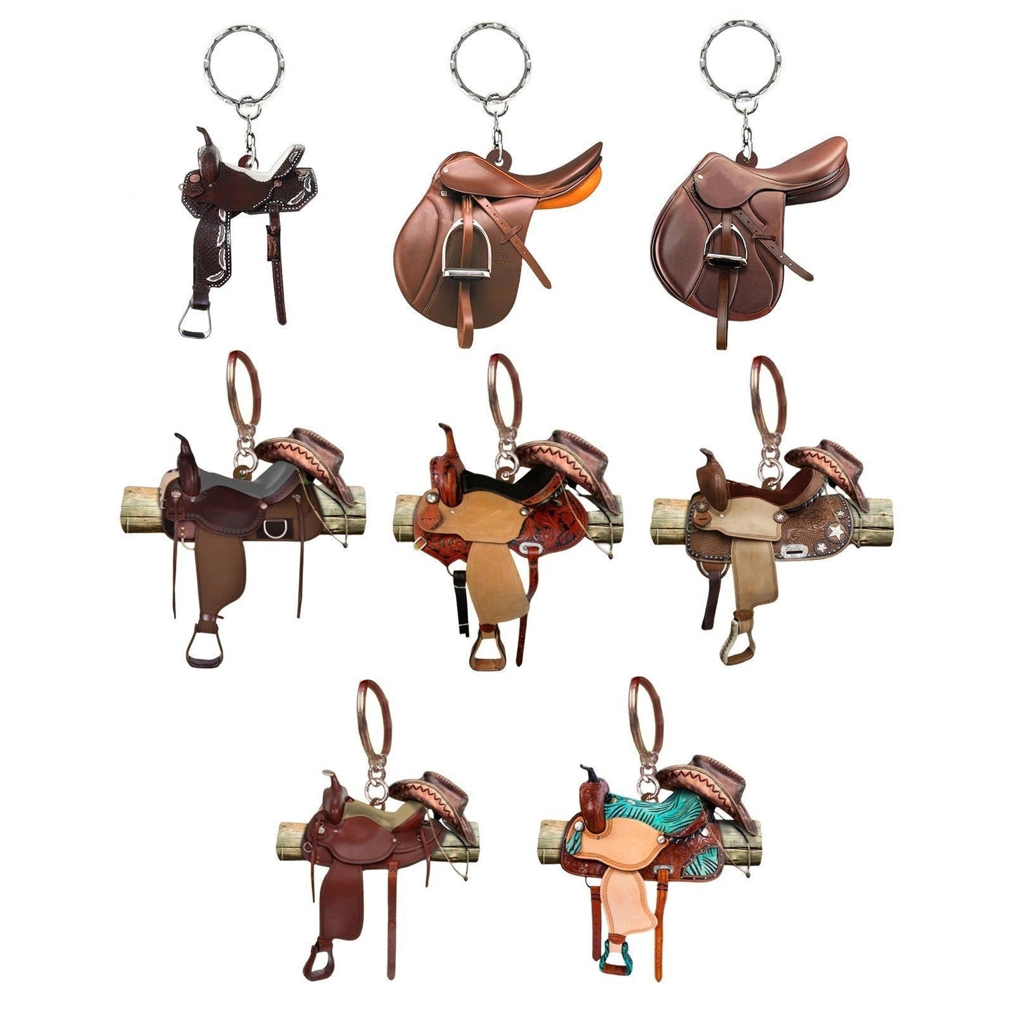 Keychain Acrylic Western Cowboy Saddle Keychain Minimo de compra 5 MIC-YunS001