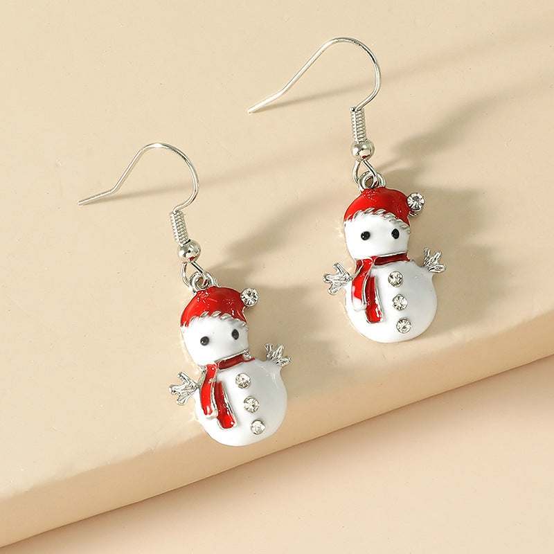 Alloy Christmas Snowman Earrings MIC-KaiQ041