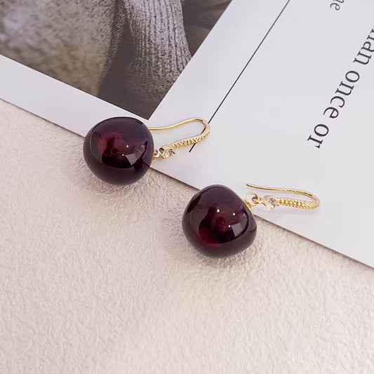 Alloy personalized red cherry earrings MIC-HanC007