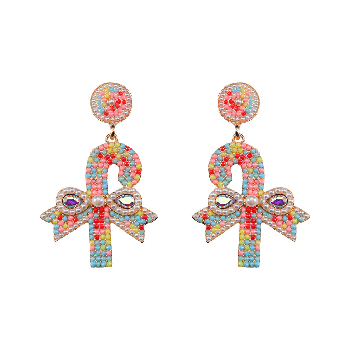 Alloy Christmas Tree Bell Earrings (Minimo de Compra 2) MIC-DWKM006