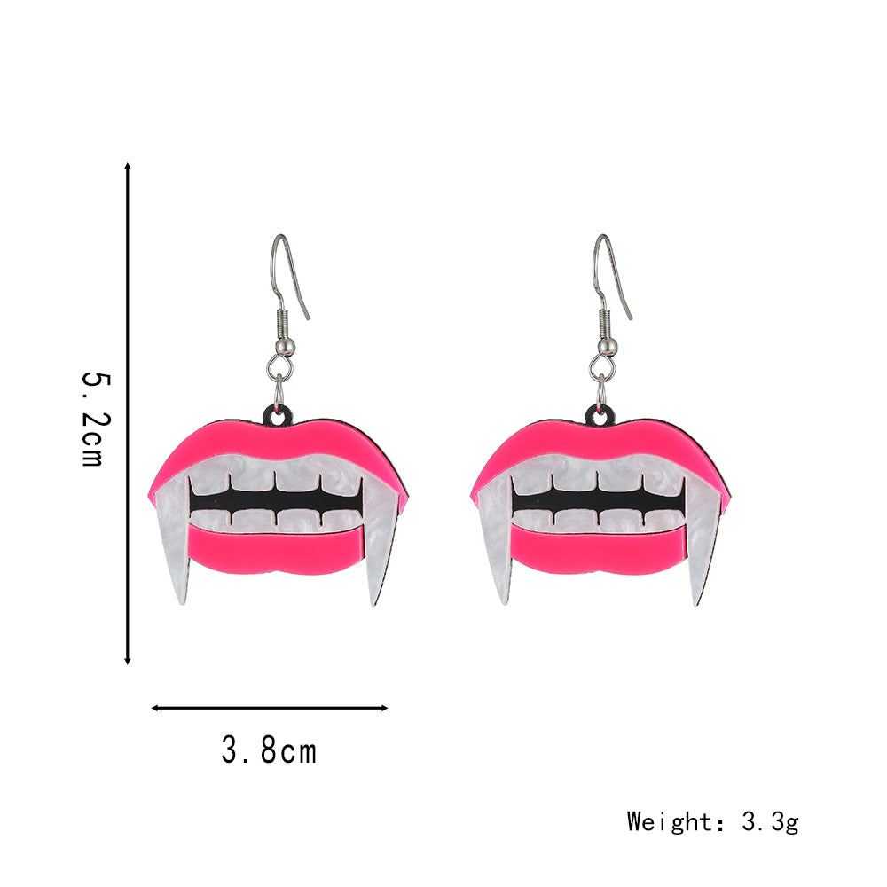 Resin Halloween Funny Fang Earrings (Minimo de Compra 5) MYA-ZeX003