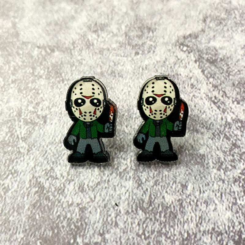 Earrings Acrylic Halloween Funny Fun Earrings 2 pairs Qunyi001