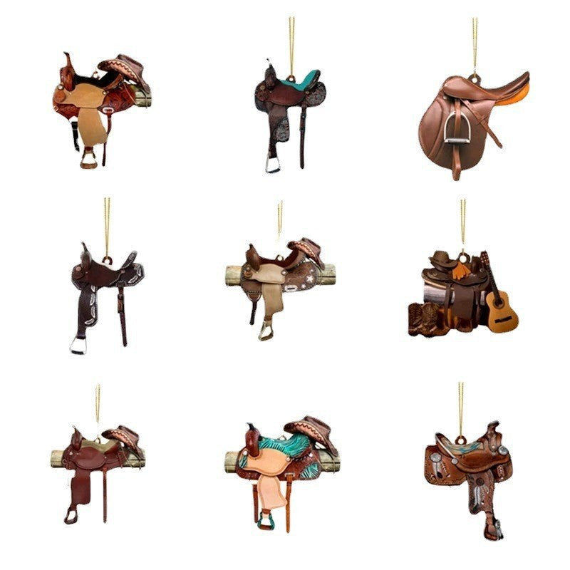 Keychain Acrylic Western Cowboy Saddle Keychain Minimo de compra 5 MIC-YunS001