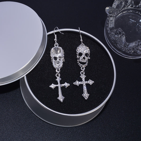 Alloy Ghost Skeleton Cross Earrings (Minimo de Compra 2) MIC-LinL004