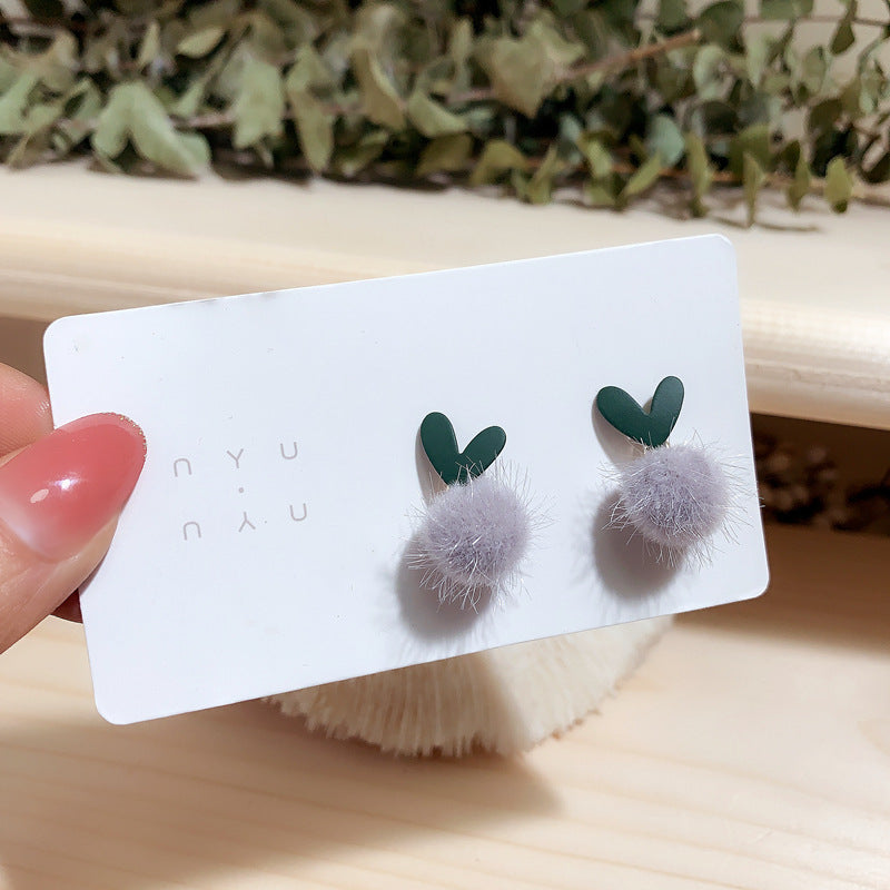 Alloy minimalist fur ball earrings (Minimo de Compra 2) MIC-XingS018