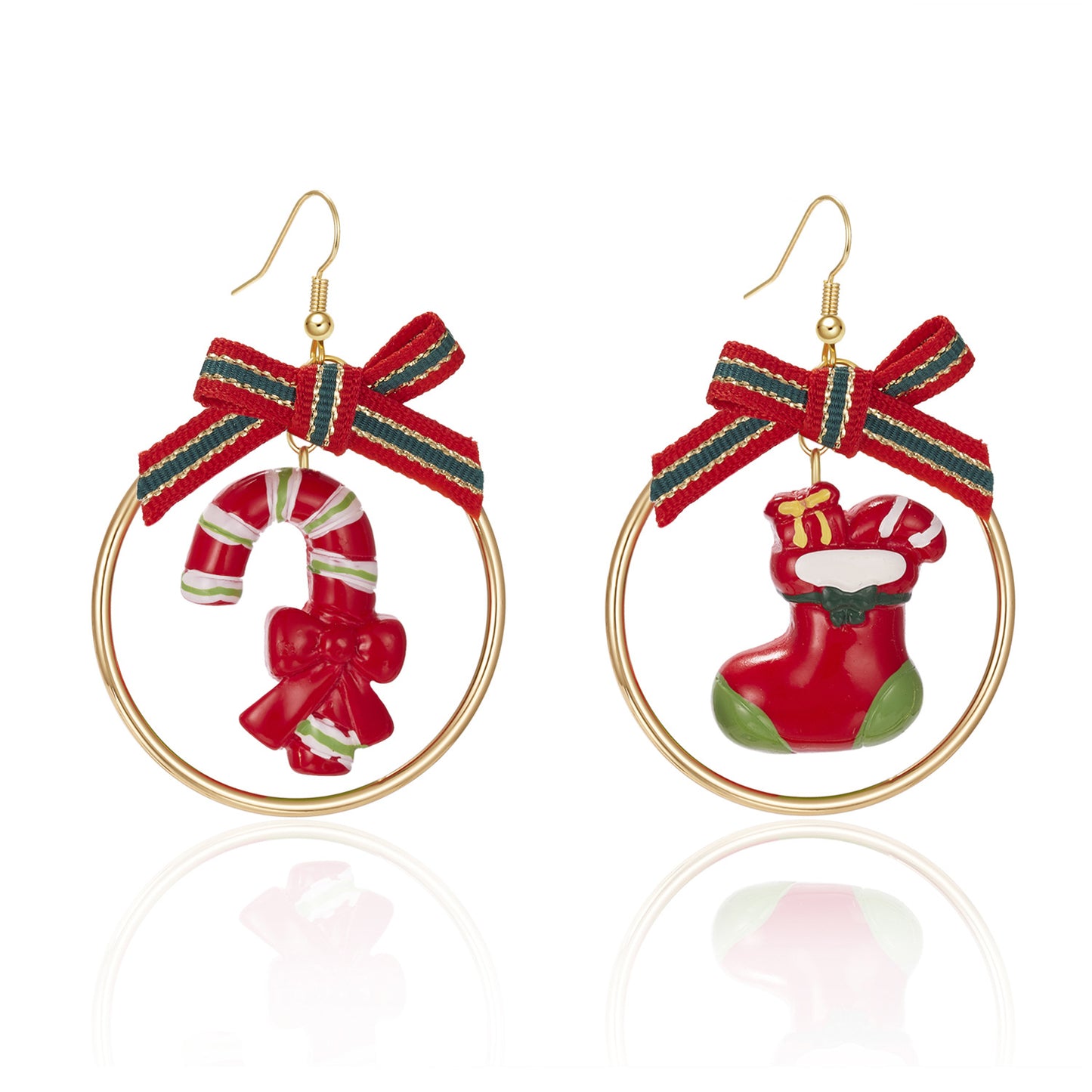 Alloy Santa Claus Bell Snowflake Earrings (Minimo de Compra 2)  MIC-JueH009