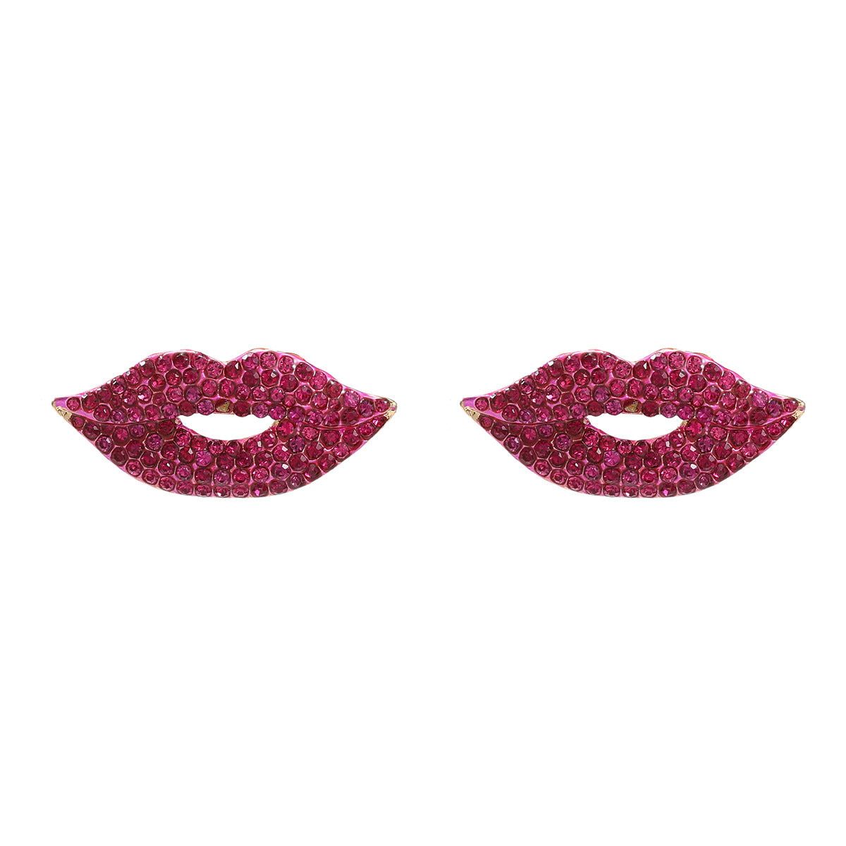 Alloy full diamond lip earrings MIC-JiuL015