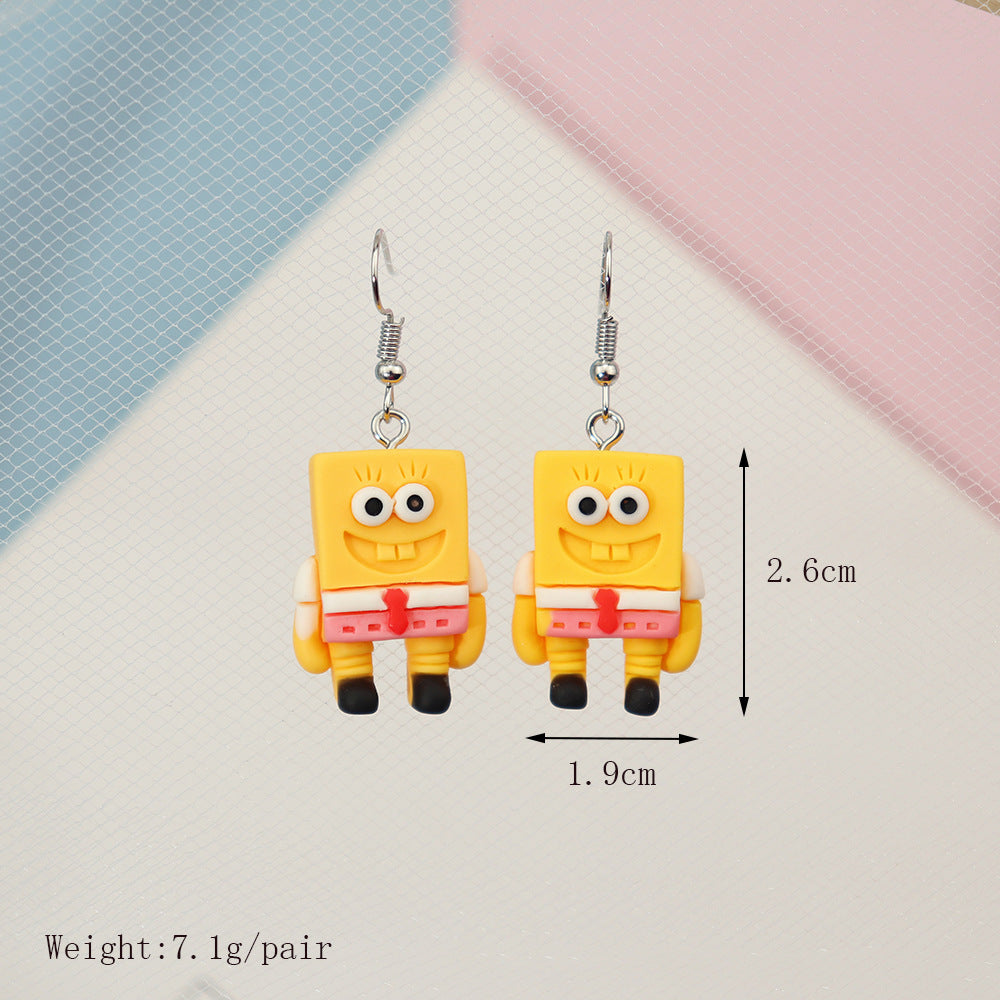 Acrylic cartoon sponge baby earrings MIC-NiQ039