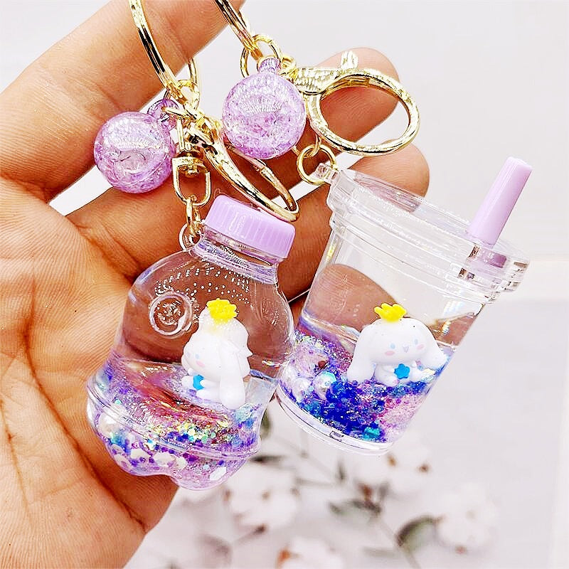 PVC cartoon floating oil keychain MYA-DMF013