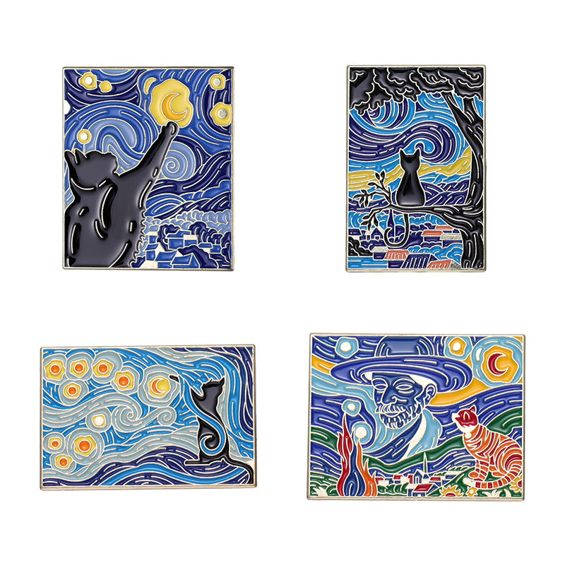 Alloy Van Gogh Art Drawing brooch MIC-QiH003