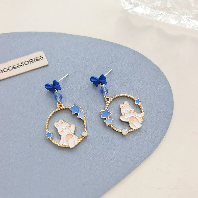 Alloy cute and fresh little rabbit earrings (Minimo de Compra 2) MIC-BLD067