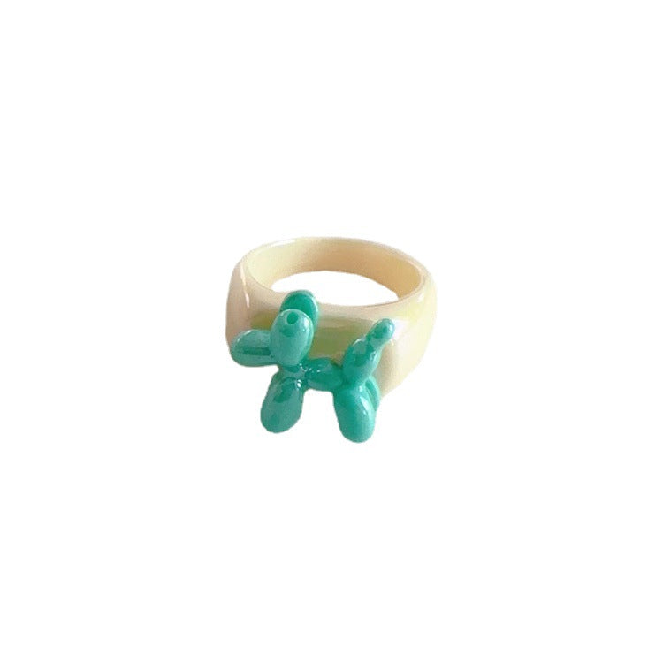 Resin Sweet Smiling Face Cat Ring MIC-WWHM033