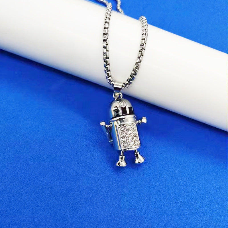 Stainless steel movable robot necklace (Minimo de Compra 2)  MYA-ZhongR008