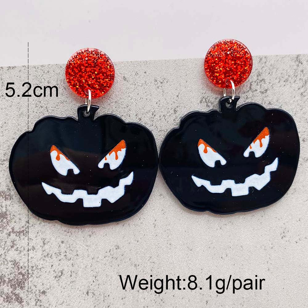 Acrylic Halloween Ghost Skull Earrings (Minimo de Compra 2) MIC-ChenY015