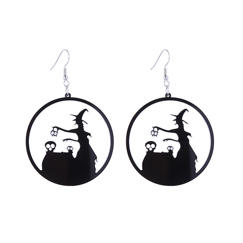 Acrylic Spider Web Ghost House Earrings (Minimo de Compra 2) MIC-ChouT035