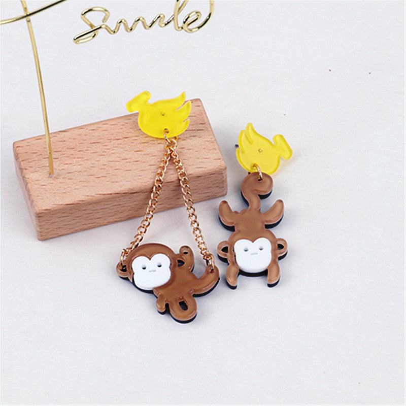 Acrylic funny monkey earrings MIC-ChouD034