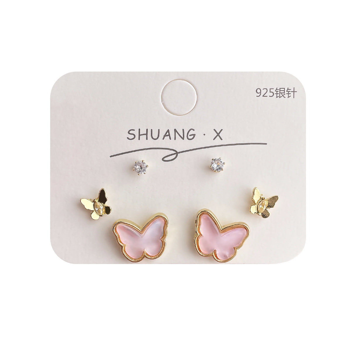 Acrylic Sweet Pink Butterfly Earrings (Minimo de Compra 2) MYA-ShuangX026