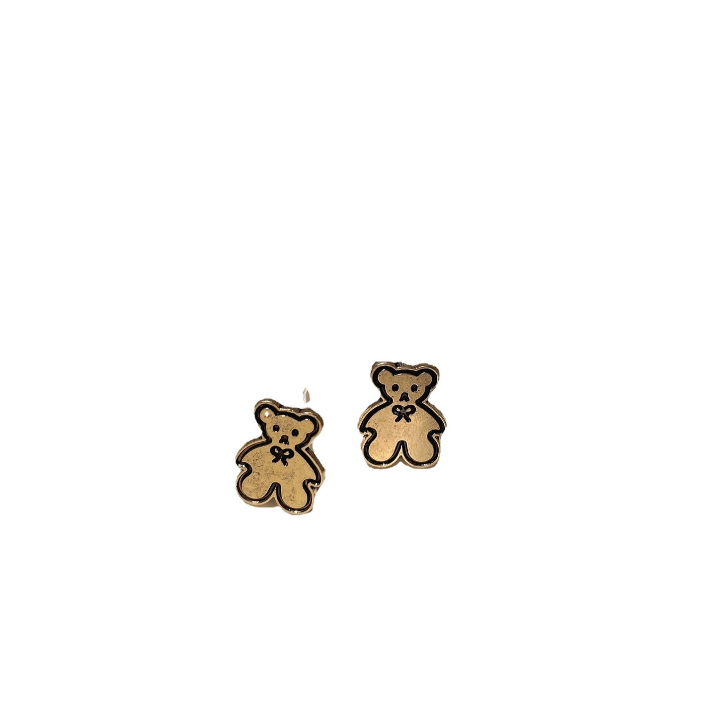 Resin Vintage Gold Bear Earrings (Minimo de Compra 2) MYA-JiX048