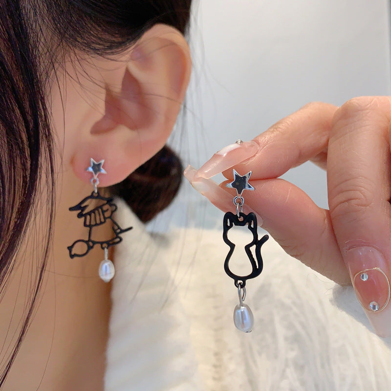 Alloy black hollow earrings (Minimo de compra 2) MYA-YBY017